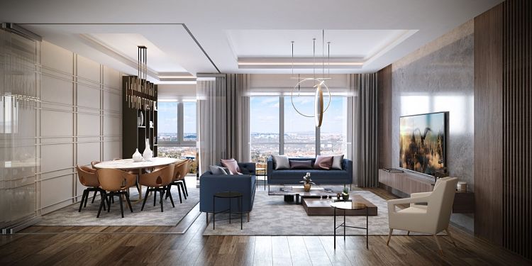 Muhit Apartments In Sancaktepe - Living room